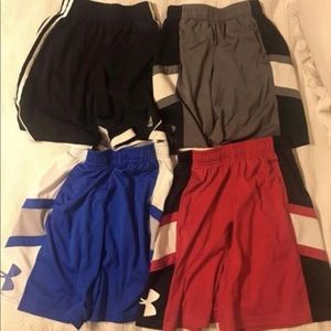 4 Pair Boys Shorts (3 UA, 1 Adidas)